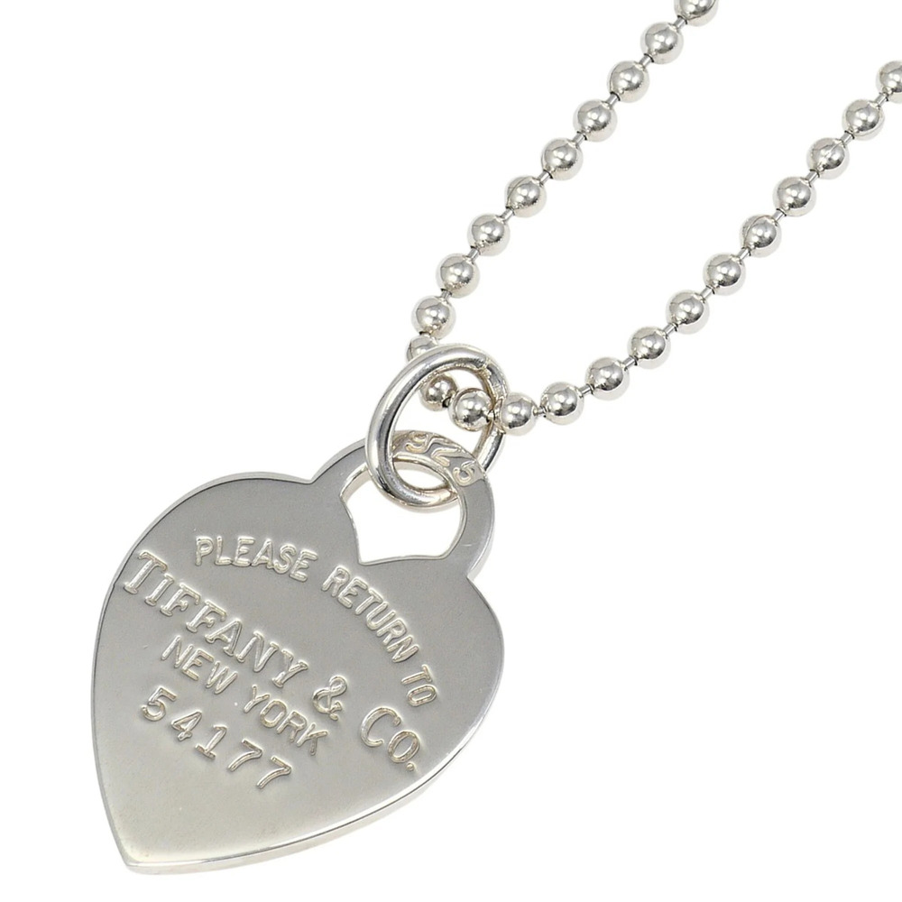 Tiffany & Co. Return to Heart Tag Silver Necklace, Total Weight 24.8g, 86cm, ...